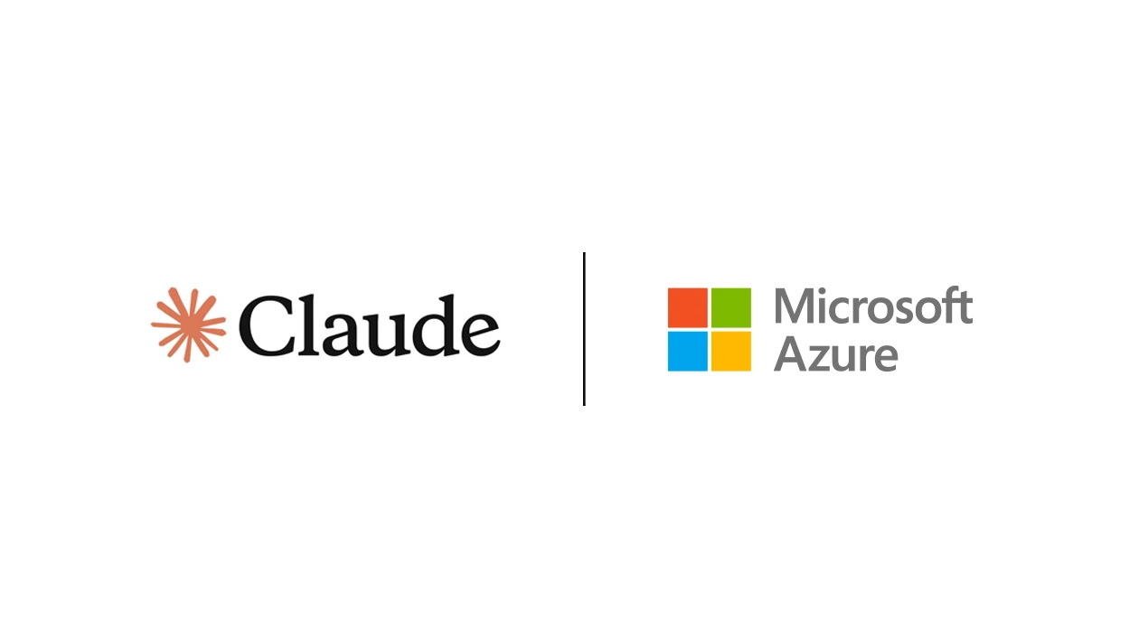 Claude und Microsoft Azure Logos – Symbolbild für die Integration von KI mit Microsoft 365.