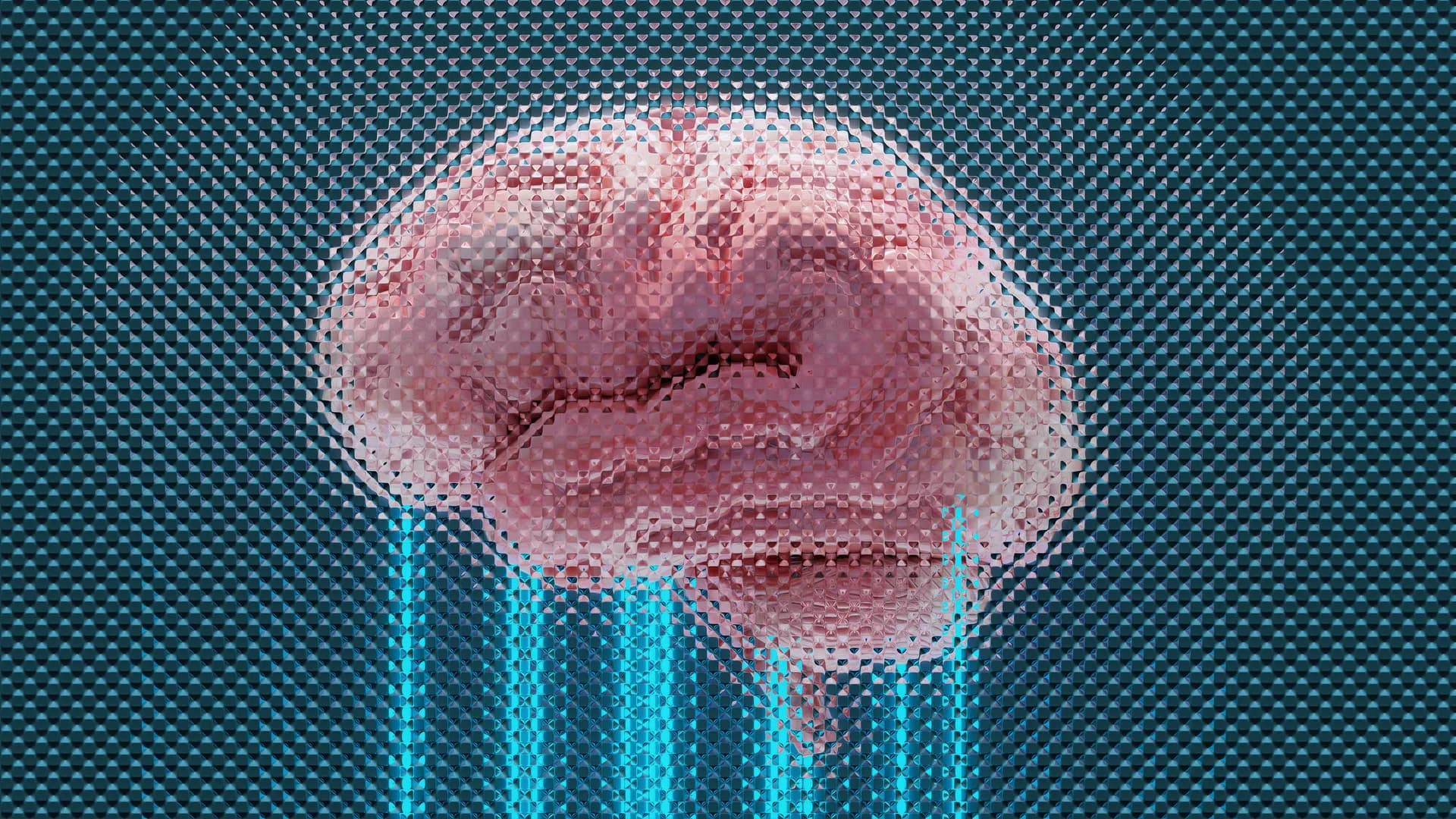 Digital brain with data streams — symbolic image for AI security and vulnerabilities in AI systems.